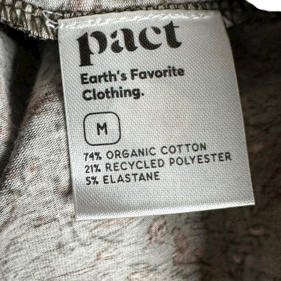 PACT Gray Dainty Floral A-Line Midi Dress Women's Size Medium Organic Cotton - Picture 5 of 7